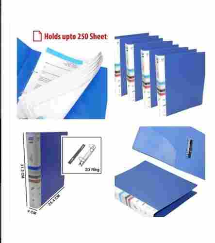 Blue Color Plastic Ring Binder File With High Weight Bearing Capacity