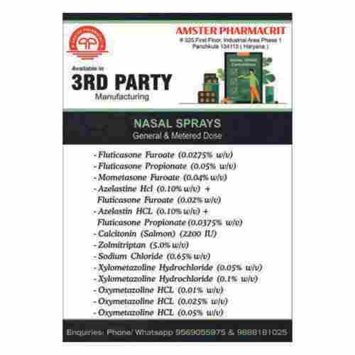 Nasal Sprays - General and Metered Dose Formulations