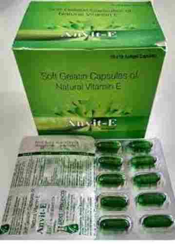 Vitamin E Capsules Colour Green In Boxes