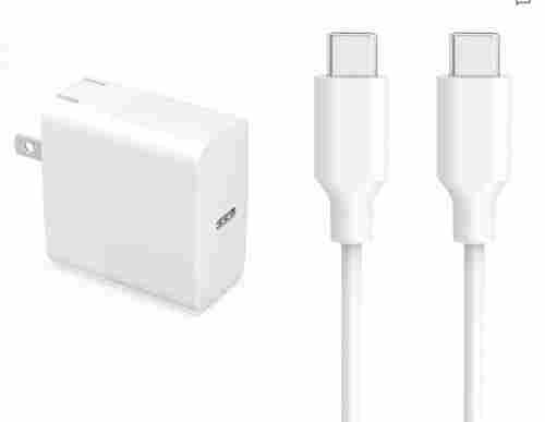 White Color Usb C Type Fast Charger With 1 Meter Cable