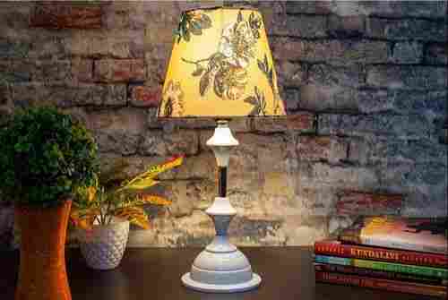 Durable Stylish White Color Stand With Yellow Light Table Lamp for Living Room Or Any Room
