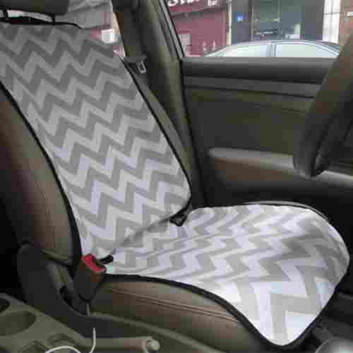 Light Brown Printed Washable Front Seat Cover For 4 Wheeler