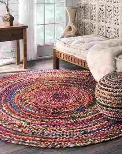 Round Shape Machine Knitted Floor Rugs For Hotel And Home