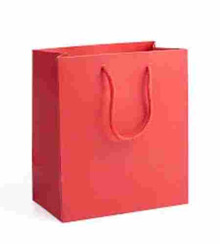 100% Eco-Friendly Rope Handled Red Plain Kraft Paper Bags For Gifting