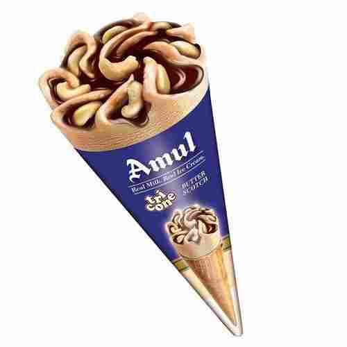 Amul Tricone Butterscotch Ice Cream With Nuts And Chocolate, Deliciously Creamy