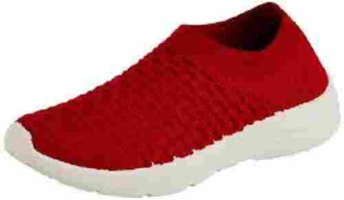 Ladie'S Red Slip On Sports Comfortable Regular Wear White And Red Ladies Fashion Shoe
