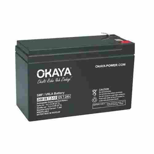 Okaya Smf Vrla Battery And Related Voltage 12 V Capacity 7.2 Ah Black Color 