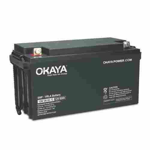 Okaya Smf Vrla Battery Related Voltage 12 V And Capacity 65 Ah, Black Color