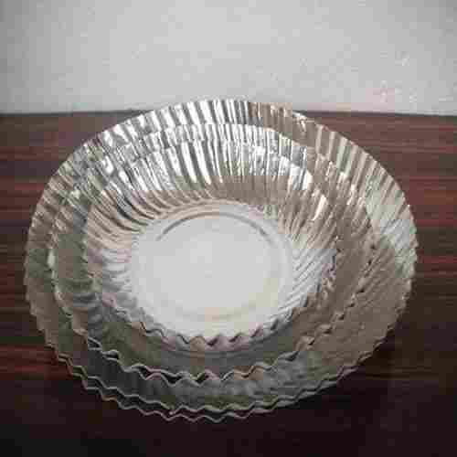 Recyclable Eco-Friendly Light Weighted Round Disposable Plain Silver Paper Plate