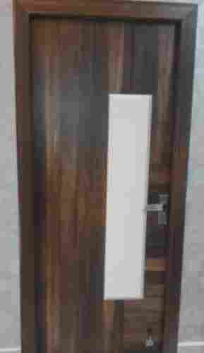 70mm Thick Brown Color Rectangle Single Wooden Door With Parlin Work