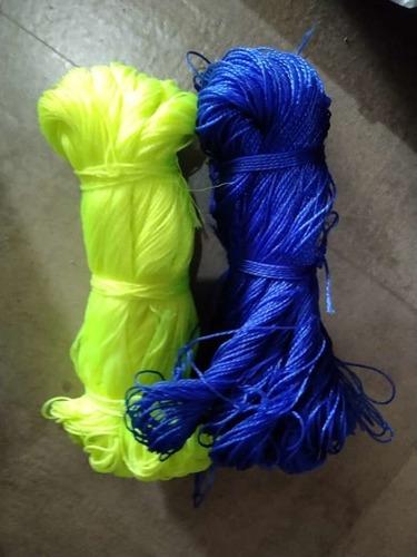Multicolour Beautiful Yellow And Blue Three Ply Cotton Kraft Cotton Macrame Thread Bundles For Knitting
