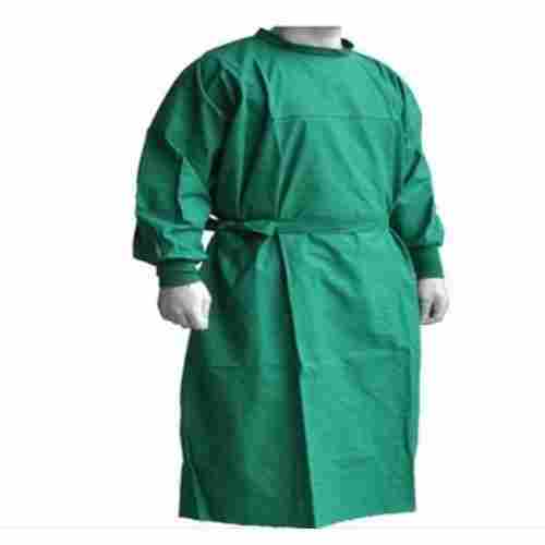100 Percent Cotton Disposable Green Overlapping Gown For Surgeons, Hospital And Clinics