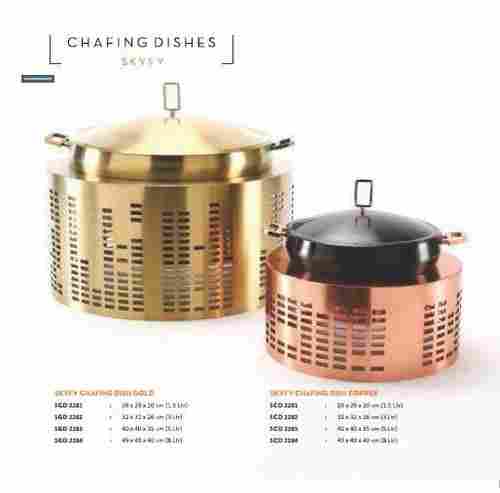 Hotel Brass Plated Chafing Dish With Lid And Handle