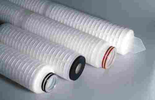 Microfiber Pleated Filter Cartridge For Chemical Usage, Round Shape And White Color