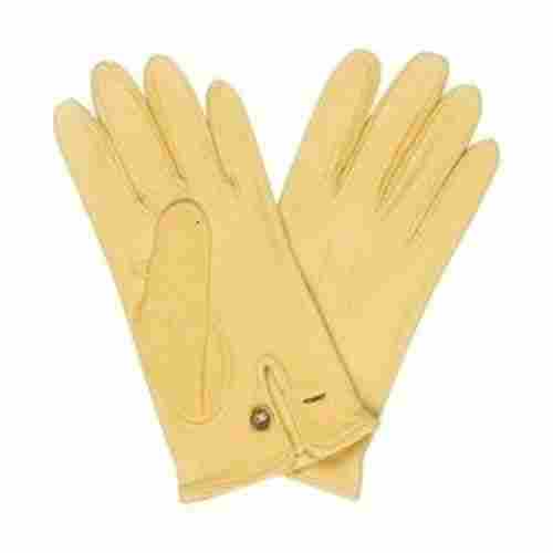 Acid Resistant Full Fingered Yellow Plain Bell Stone Leather Safety Hand Gloves