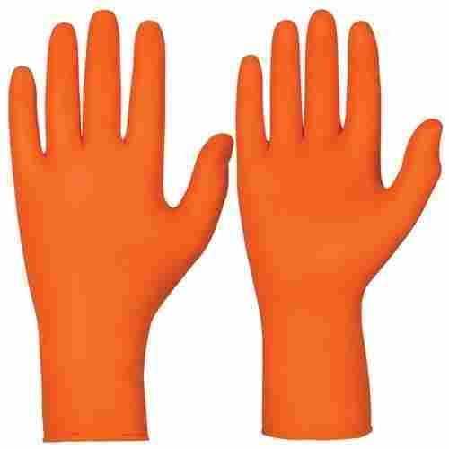 Orange Color Unisex Industrial Plain Latex Full Finger Hand Gloves, 100 GSM