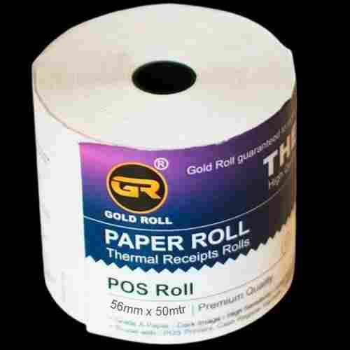 Plain White Gloss Billing Paper Roll, 56x50mtr Size With 60 To 80 GSM Packaging