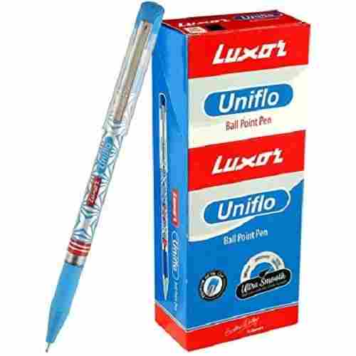 Uniflo Lightweighted Plastic Blue-Ink Ball Point Pens For Extra Smooth Writing