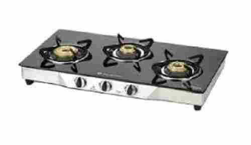 Automatic Ignition High Efficiency 3 Burner Bajaj Gas Stove With Toughened Glass
