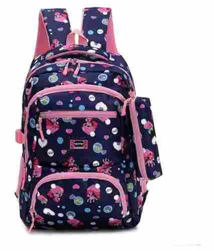 Light Weight Polyester Material School Backpack For Girls With Pencil Pouch 