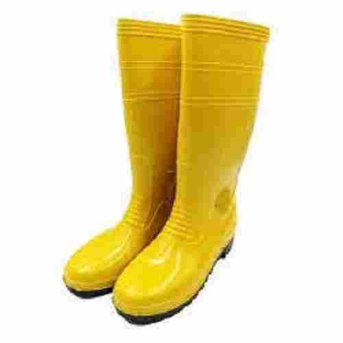 Mens Heat-Resistant Slip-On Round-Toe Yellow Pure Leather Safety Boot