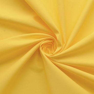 Smooth Poly Cotton Yellow Plain Width 105 Inch Cotton Blend Fabric For Garments, Home Furnishings