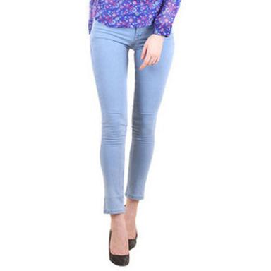 Washable Stretchable, Adjustable Waistband And Comfortable Blue Skinny Button Ladies Nero Bottom Jeans