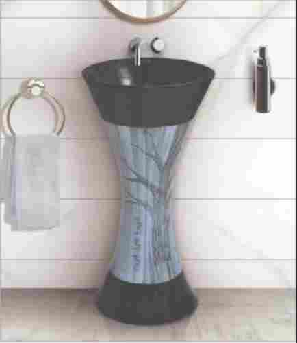 Ceramic Designer Pedestal Standing Bowl Sink Round Wash Basin For Bathroom