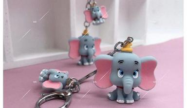 Plastic Rubber Grey 4.5 Cm Cute Elephant Keychain For Corporate Gift