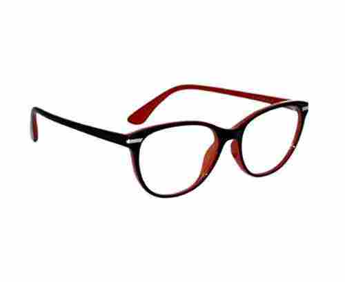 Lightweight Stylish Black & Red Cat-Eye Optical Frame, Plastic Material
