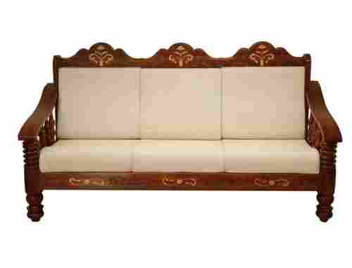 Strong And Durable Termite-Proof Three-Seater Brown Modern Wooden Sofa