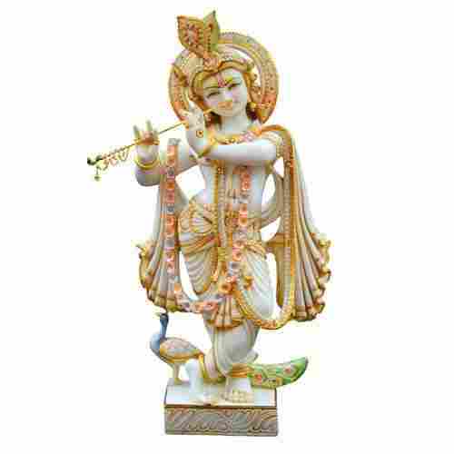White Marble Krishna Statue For Home, Office And Shop