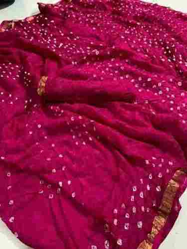 Casual Wear Purple Printed Bandhani Saree, Perfect For All Occasions