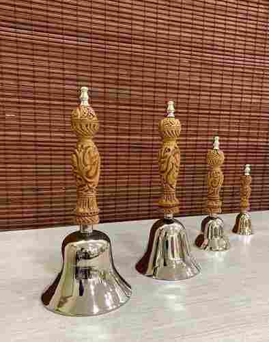 Carving Bells In Golden Silver Color And Bronze Material, Round Shape
