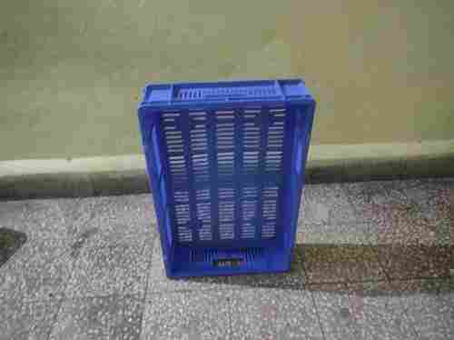  Blue Color Rectangular Shape Plastic Crate, 600mmX400mmX120mm For Commercial Use