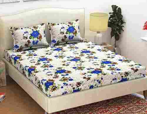 Soft Cotton Fabric Floral Printed Double Bed Sheet With Two Pillow Covers