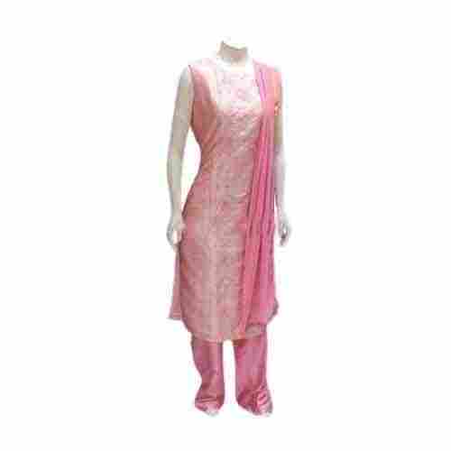 Pink Cotton Stitched Designer Salwar Suit For Ladies, Comfortable And Breathable Fit