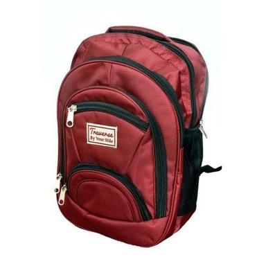 Mehroon 10 Kilograms Capacity Nylon Fabric Zipper Top School Bags
