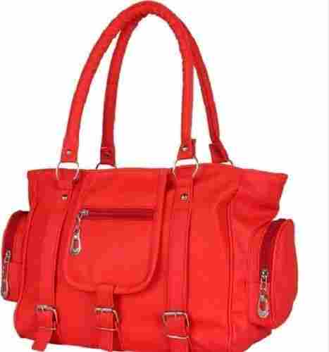 Ladie'S Stylish And Trendy Leather Shoulder Red Bag 