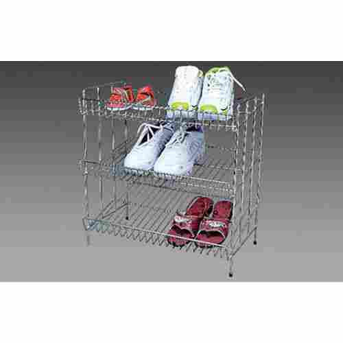 Stainless Steel Shoe Rack Use For Display Shoes, Polished Finishing
