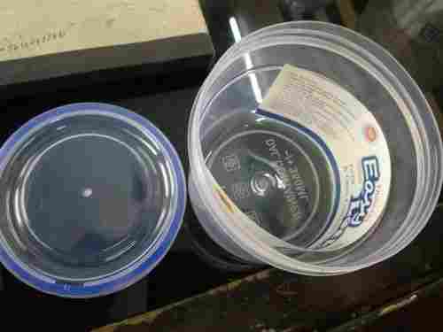 Transparent And Blue Plain Round 1 Kg Plastic Storage Boxes For Kitchen Uses
