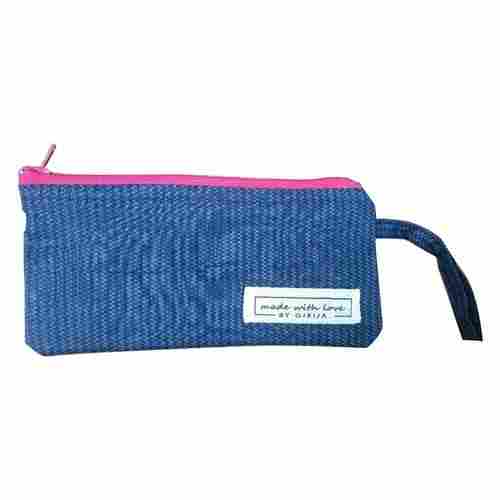 Rectangle Washable Cotton Pencil Pouch For Girls Used In Schools And Colleges