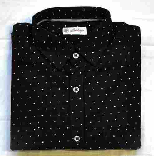 Stylish, Comfortable Fit and Versatile Design Cotton Printed Black Cotton Shirts For Mens