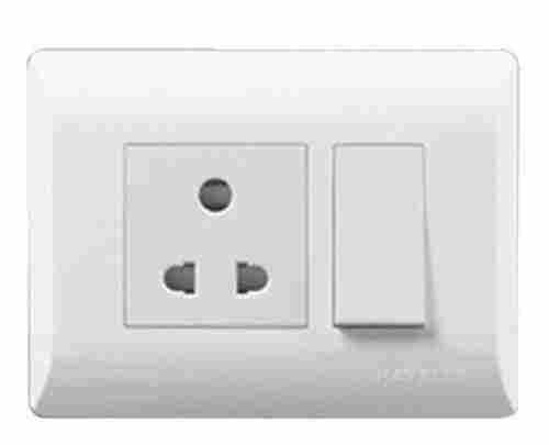 Solid Strong Long Lasting Durable White Electrical Switch Boards with one 3 Pin Socket For Home And Office
