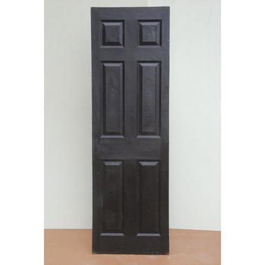 Black 6 Foot Size Wooden Reinforced Door With 32 Mm Thickness