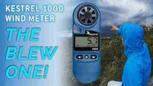 Blue Wind Speed Meter With Digital Display For Measures Wind Speed And Wind Pressure