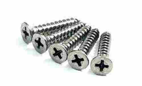Rust Resistant Colour Silver Steel Screws High Quality Material And Compatible Grip 
