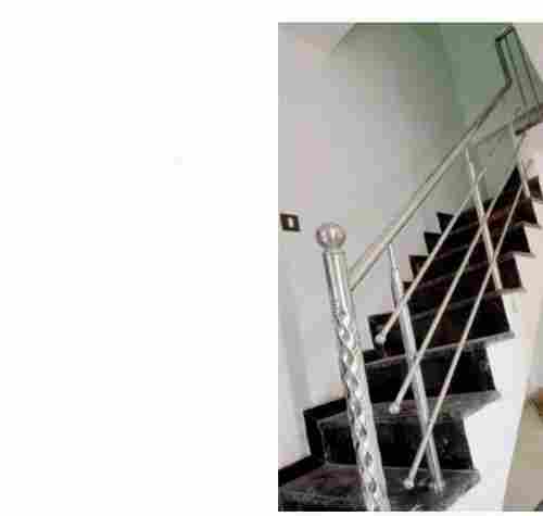 Classic Silver Stainless Steel Staircase Railing, Powder Coated And Rust Proof For Home Use Length 3.2 Foot