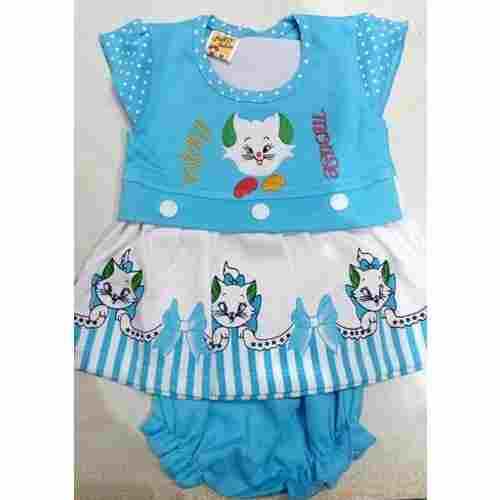 Consistent Quality Printed Cotton Regular Wear Baby Girl Frock With Panty