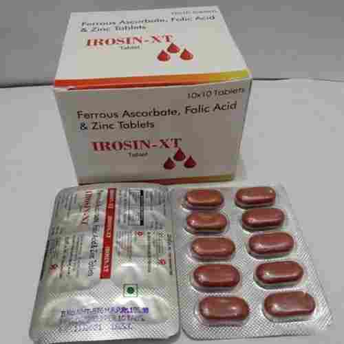 IROSIN-XT Ferrous Ascorbate, Folic Acid And Zinc Tablets, 10x10 Blister Pack